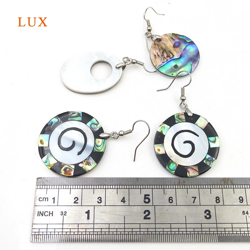 

Fashion Natural Abalone Shell Earrings Round Oval Cross Shape Shell Pendants Jewelry Shell Pendants For Women Lady Finding