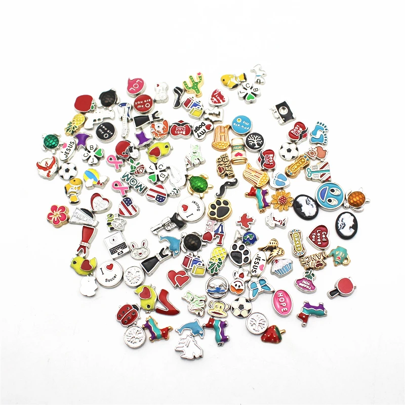 Микс 12 шт./лот хрустальные подвески Плавающие Подвески в виде сердца для