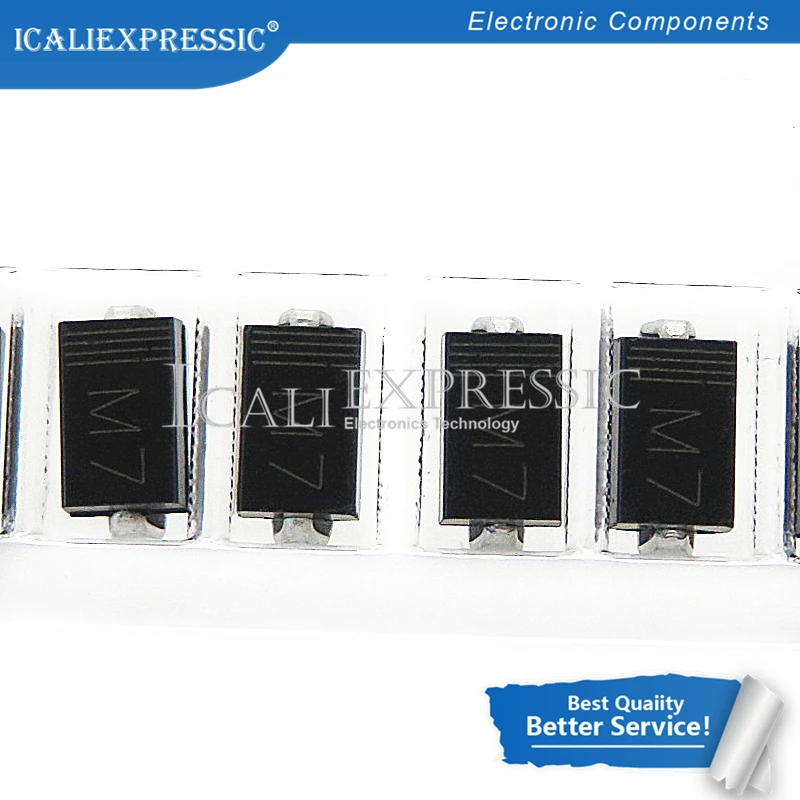 100 шт. 1N4007 IN4007 SMD 1A 1000V M7 с выпрямительным диодом в наличии|Интегральные схемы| |