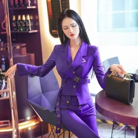 spring and autumn 2021 new light purple design sense small capable two piece set sweat suits women matching kliou two piece