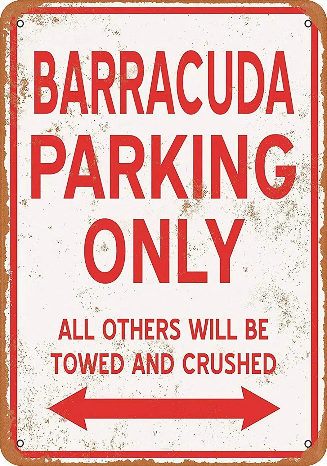 

Barracuda Parking Only Tin Sign Coffee Bar House or Home Iron Painting 8X12 INCH