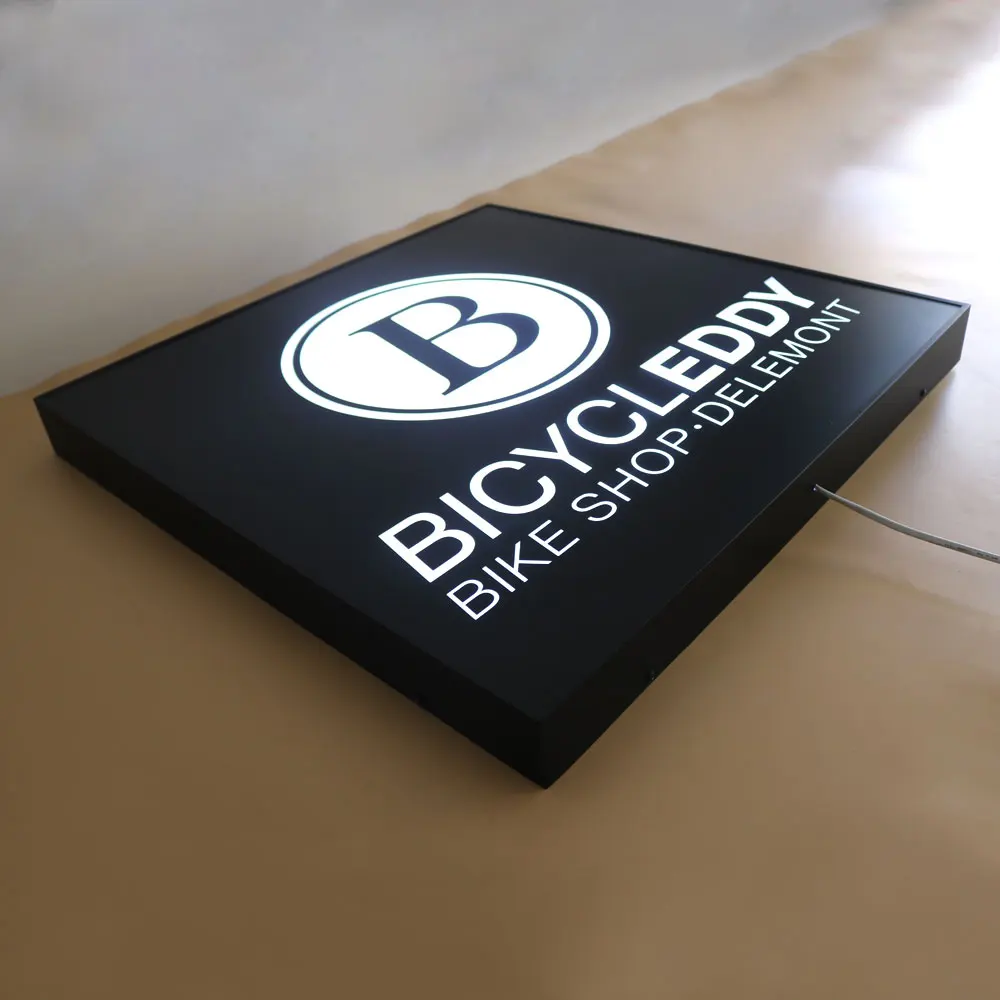 

Face-illuminated Black Metal Light Box Handcraft Cut out PMMA Aluminum SUS Led Signage Advertising Logo Exterior CafÃ© Bar