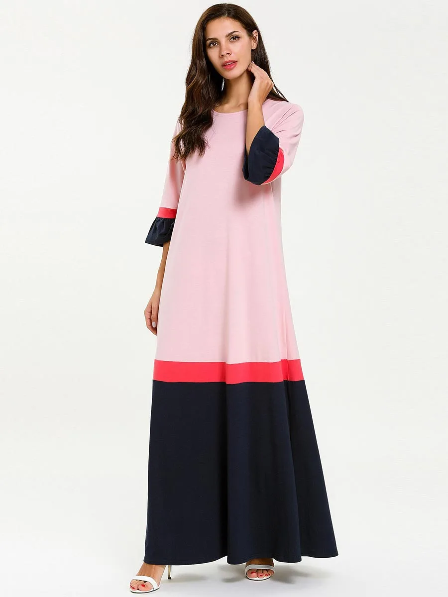 Скромный марокканский кафтан Дубай мусульманское платье Женский длинный халат