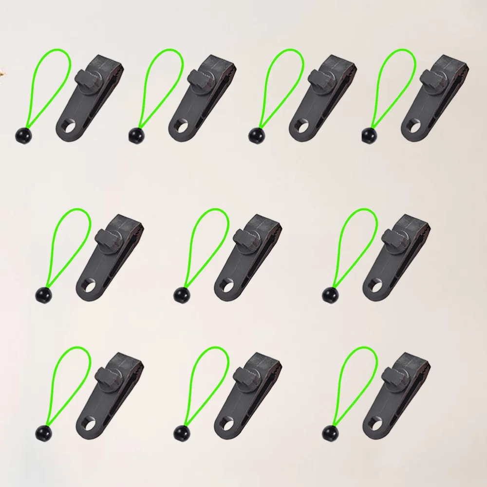 

10 Sets Professional Clips Heavy Duty Fixing Lock Grip Awning Clamp Creative Tent Clip with Tie Rope for Camping Canopies Tarps