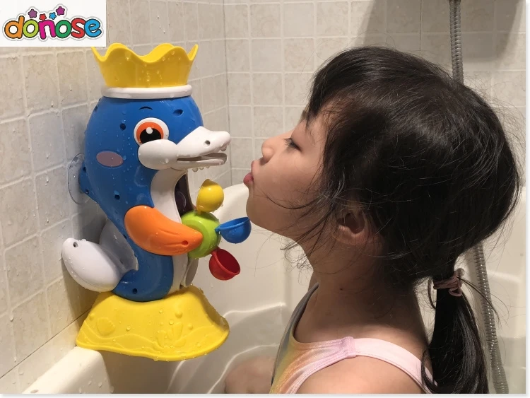 Детские игрушки для душа, для ванны, милая утка, водяное колесо, игрушка Дельфин, детский кран для купания, распылитель воды, инструмент, тип колеса, игрушка без коробки