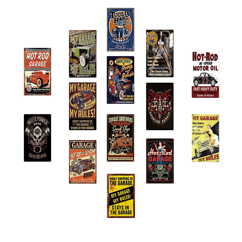 Плакат гаража таблички обслуживание Оловянная табличка знак ремонт стен механик