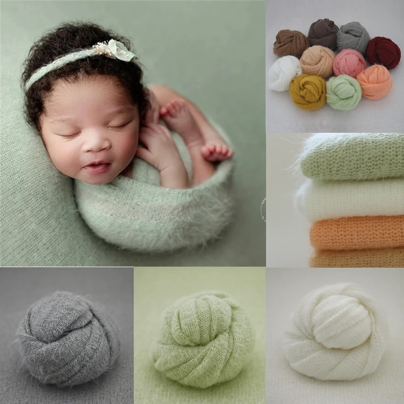 Newborn Photography Clothing Mohair Wrap Backdrop Studio Baby Photo Props Accessories Infant Wraps Background Blanket Fotografia