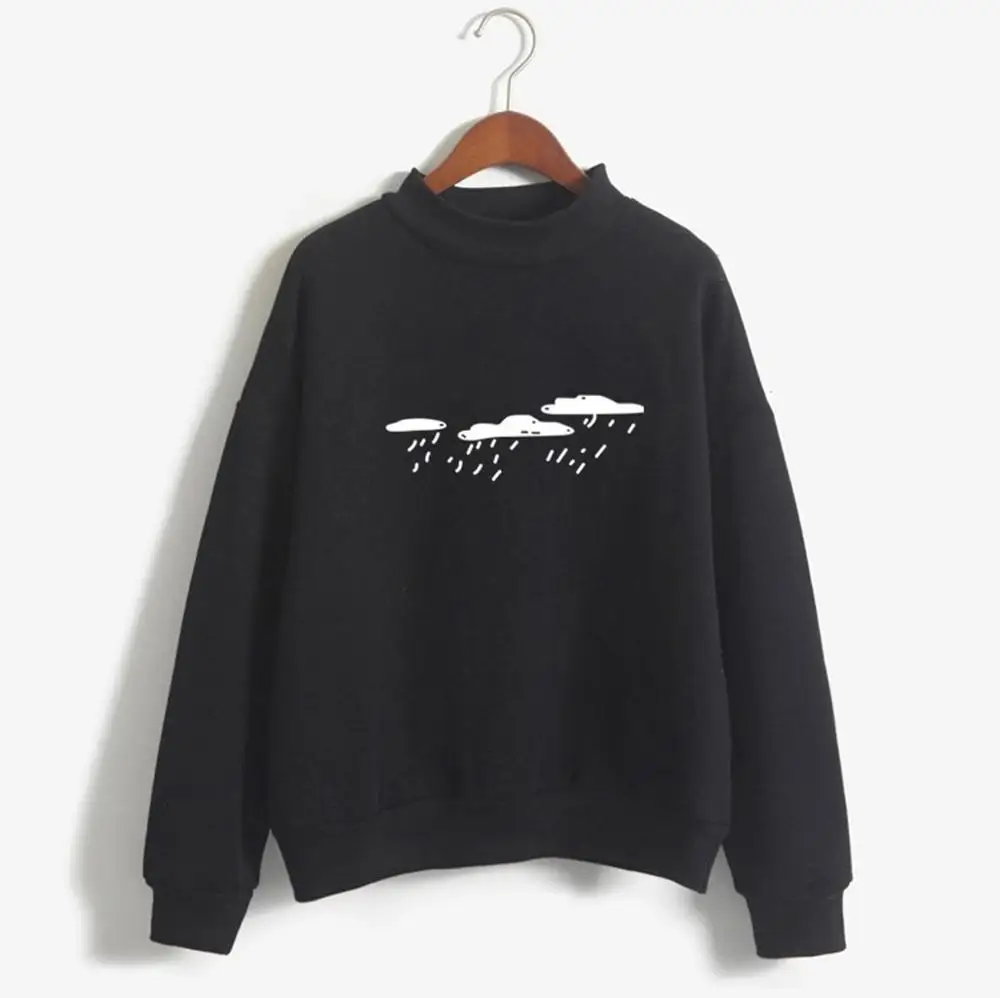 Женская толстовка с принтом дождевое облако больших размеров модная зимняя