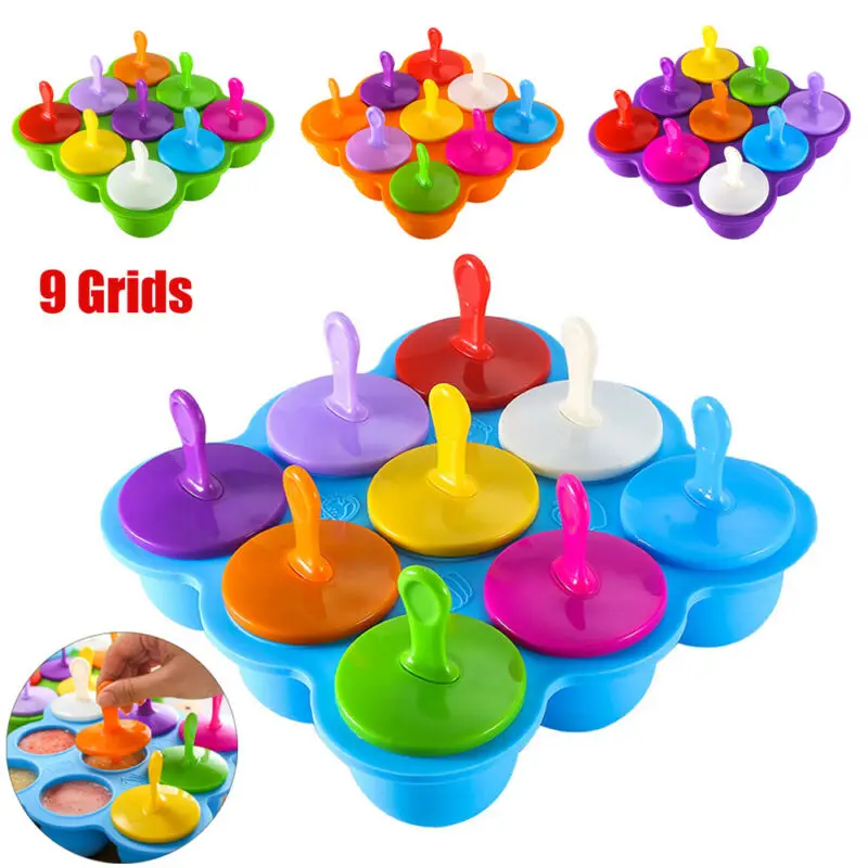 Льдогенератор эскимо плесень большой 9 сеток ледяной куб лоток силиконовые