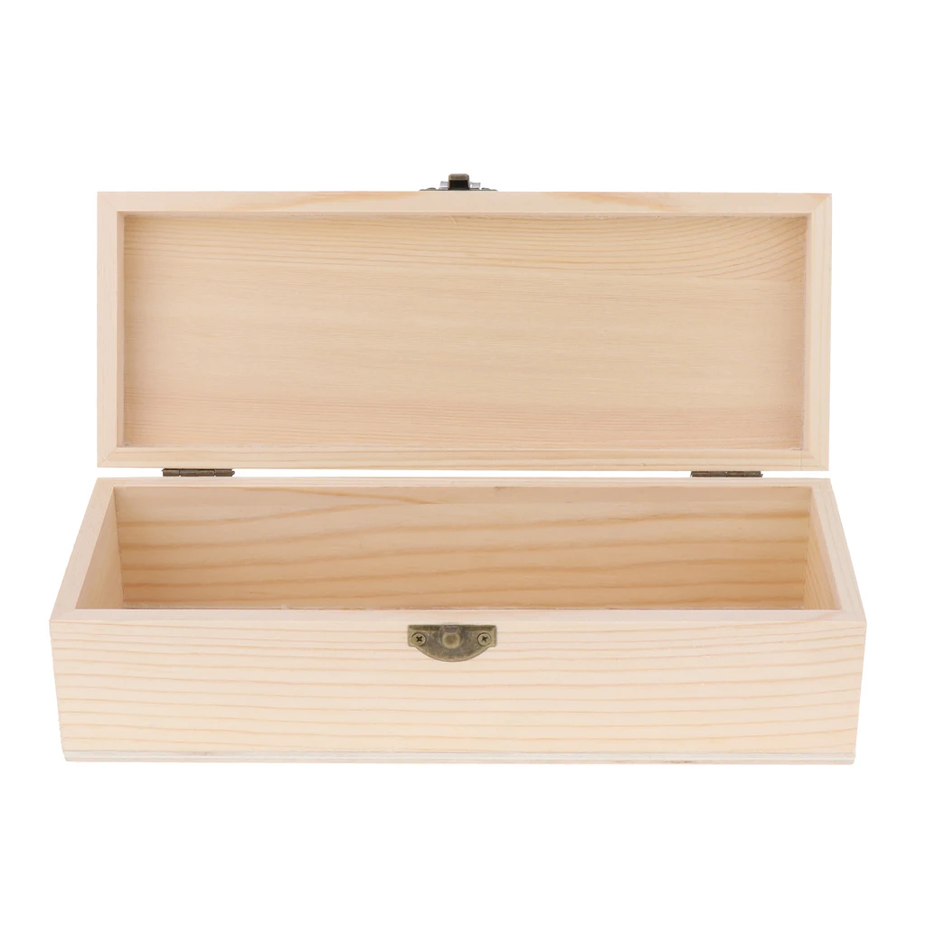 Unfinished Wood Box with Hinged Lid for Arts Crafts Hobbies and Home Storage - Wooden Jewelry Chest | Украшения и аксессуары