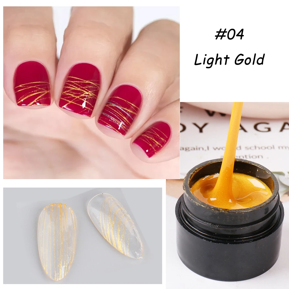 Гель-лак для ногтей Spider Web объемом 6 мл с черным и серебряным эластичным рисунком проволочной краской для декорирования ногтей, набор для маникюра FB1615.