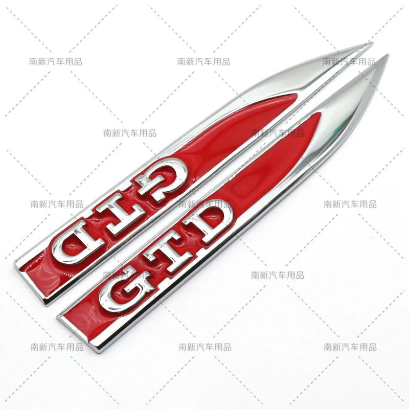 1Pair 3D Metal GTD Car Wing Right &amp Left Side Badge Fender Emblem Sticker for VW GOLF MK7 MK4 MK5 MK6 styling | Автомобили и
