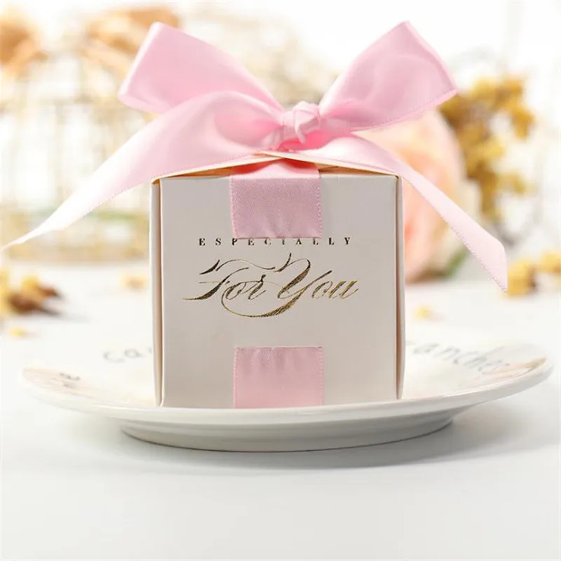 Квадратная коробка для свадебных сувениров 2 56 дюйма конфет с лентой