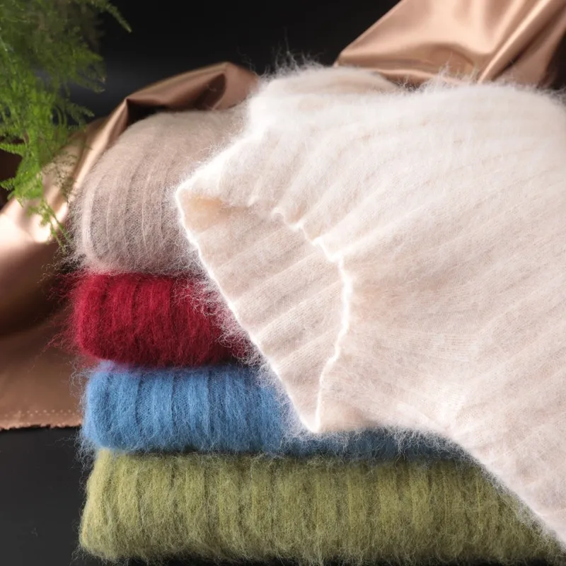 

2021 Fall Winter Turtleneck 100% Mink Cashmere Sweater Women Slim Fit Slim Down Cashmere Sweater Short Section Tight Knit Wool