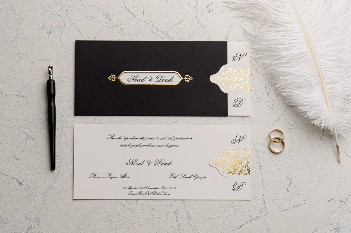 50 шт. по индивидуальному заказу недорогая черная Свадебная пригласительная