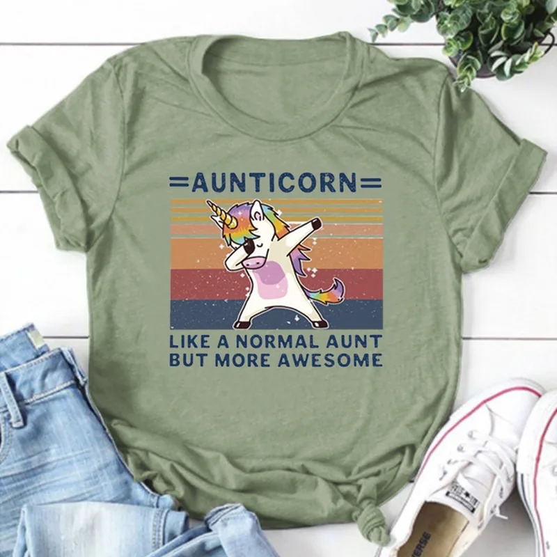 Aunticorn как обычная тетя но удивительная футболка хлопок женская модель новые