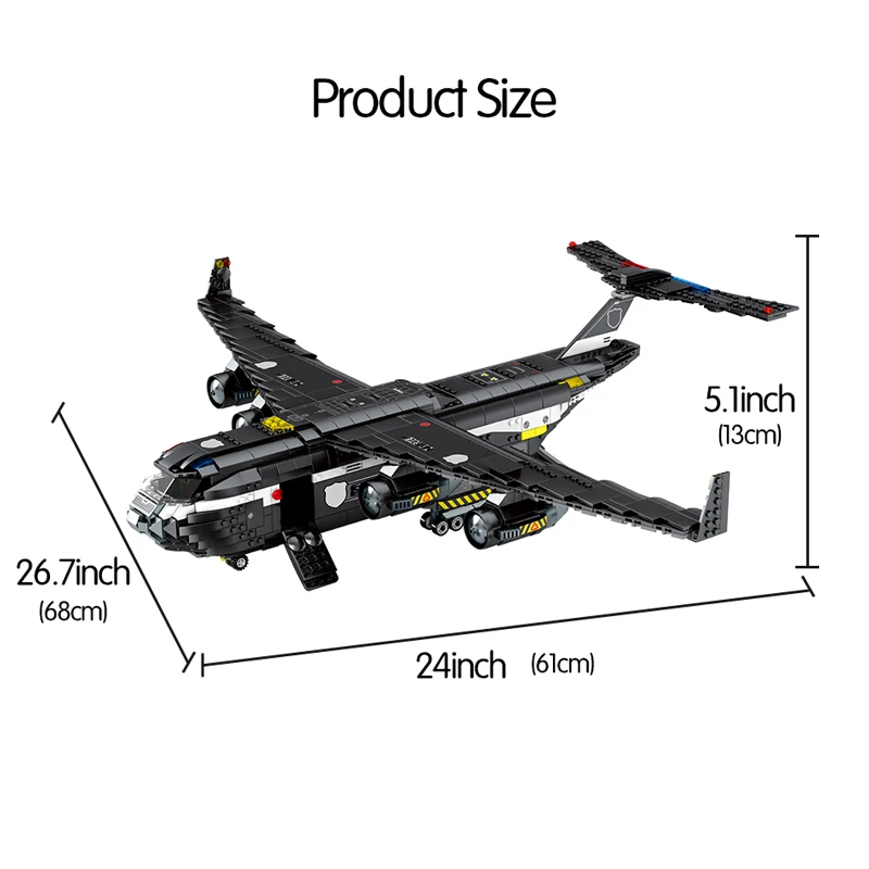 

1872PCS City Police SWAT Transport Aircraft Building Blocks Technical Airplane Figures Bricks Educational Toys Boys