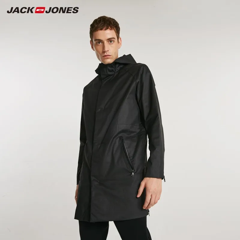 JackJones Осенняя мужская ветровка куртка длинное пальто Тренч одежда 218321504|Плащи и