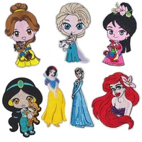 disney elsa belle princess embroidery patches children for clothing diy iron on patch on clothes bag custom patch accessories