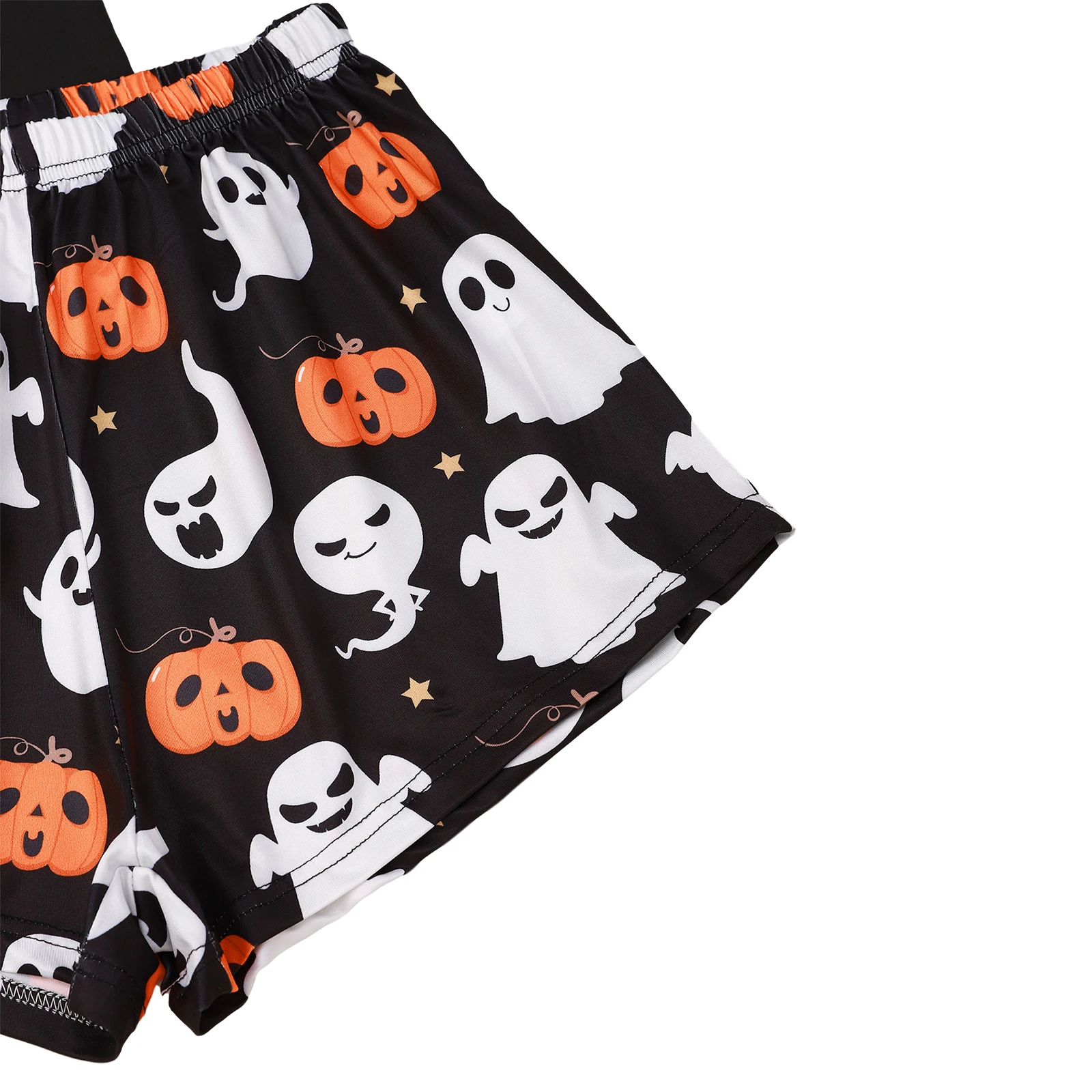 

Women's 2 Pcs Halloween Homewear Sets Pumpkin Ghost Printed Short Sleeve T-shirt + Short Pant Casual Pajamas Set