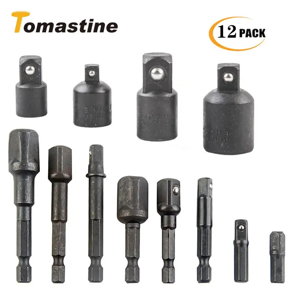 

8 шт. 1/4 "3/8" 1/2 разъем для вспышки sрeedlite биты редуктор Набор шестигранных Гайка Драйвер Мощность хвостовик штанги головка расширение сверла б...