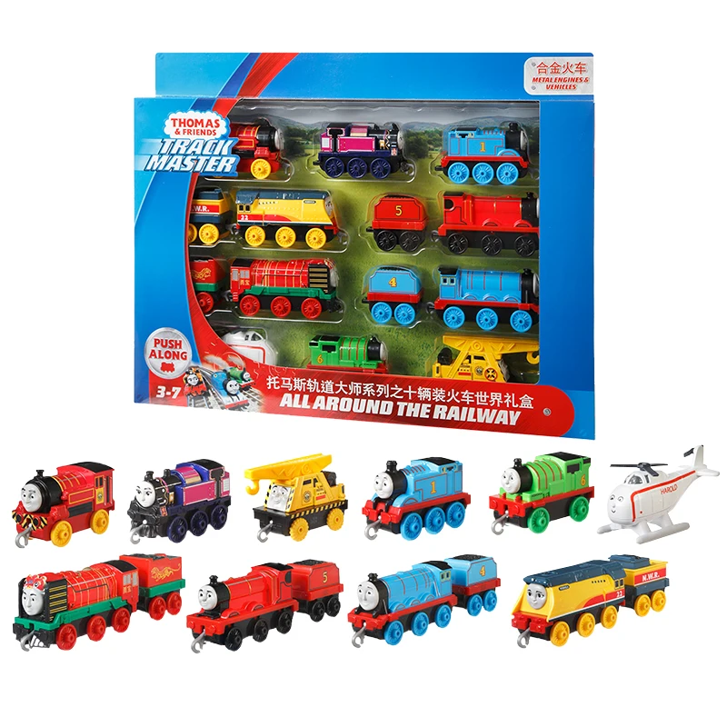 

Thomas GHW14 Alloy Electric Train 10pcs Gift Box Set Kids Car Toy Connected with Railway Track Present For Children