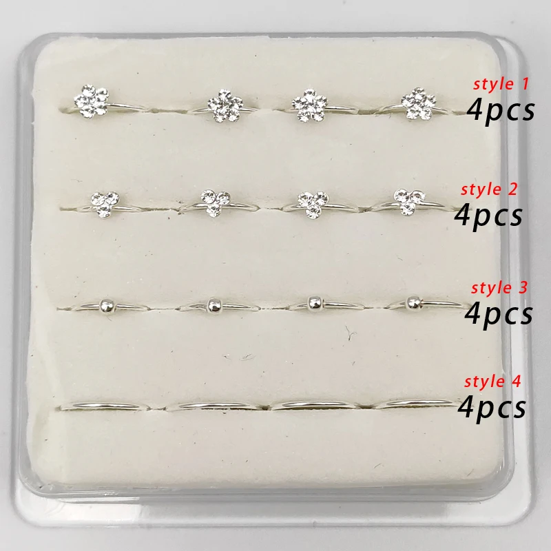 16 шт./упак. кольцо для носа из стерлингового серебра 925 пробы 22 г Huggie Cartilage tragus helix septum серьги-кольца