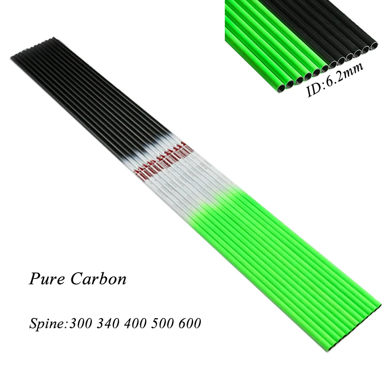 Охотничий арбалет для стрельбы из лука 12 шт. чистый углерод стрелы вал Spine300 340