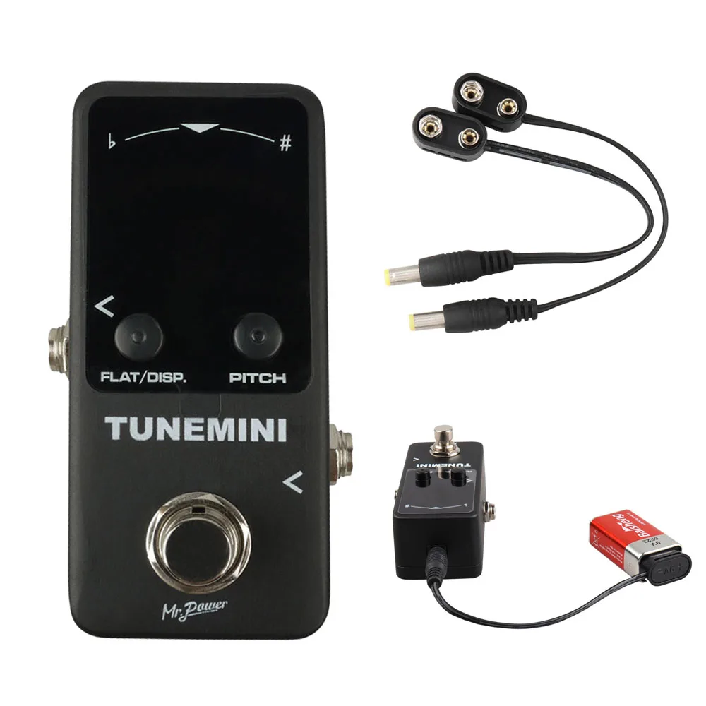 Mr.Power тюнер бас гитары педаль мини Хроматическая истинная обход ЖК дисплей