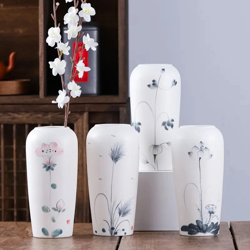 

Ceramic Vase Dried Flowers Flower Arrangement Wobble Plate Living Room Entrance Ornaments Home Decorations