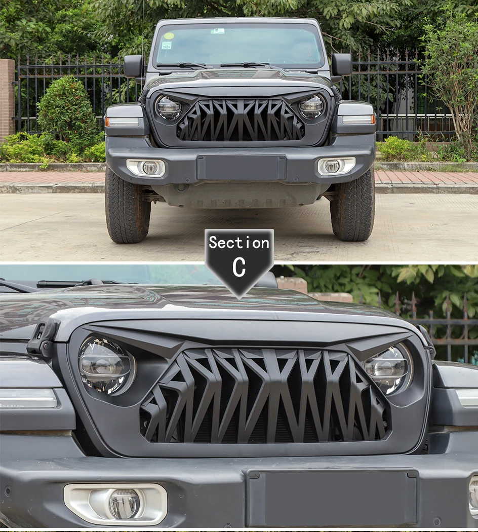SHINEKA гоночная решетка для Jeep Wrangler JL+ Автомобильная Передняя гоночная решетка декоративная крышка для Jeep Wrangler JL модифицированные аксессуары