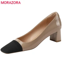 morazora 2022 hot sale pumps women genuine leather shoes mixed colors high heels fashion brand single shoes lady party shoes