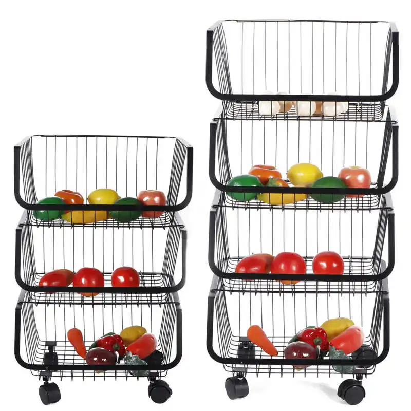 3/4 уровня прокатки корзина для хранения фруктов и овощей контейнер общего