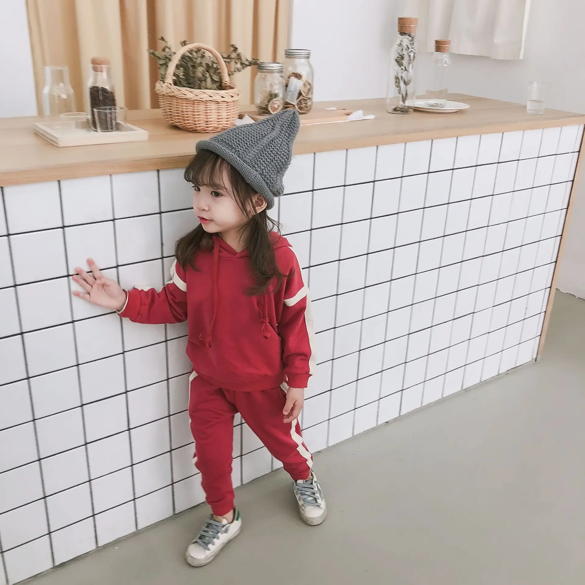 Осень 2019 модные повседневные спортивные костюмы для мальчиков и девочек детские