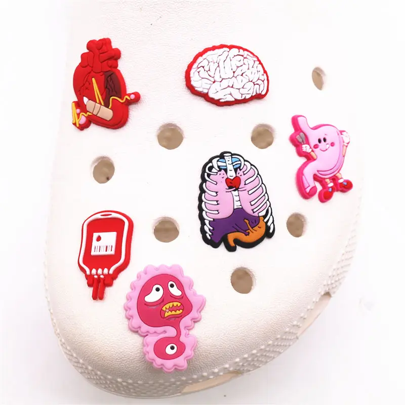 Novelty Medical style Shoe Charms Accessories Viscera Haslet PVC Shoe Decoration Designer for croc jibz Kids X-mas Party Gifts