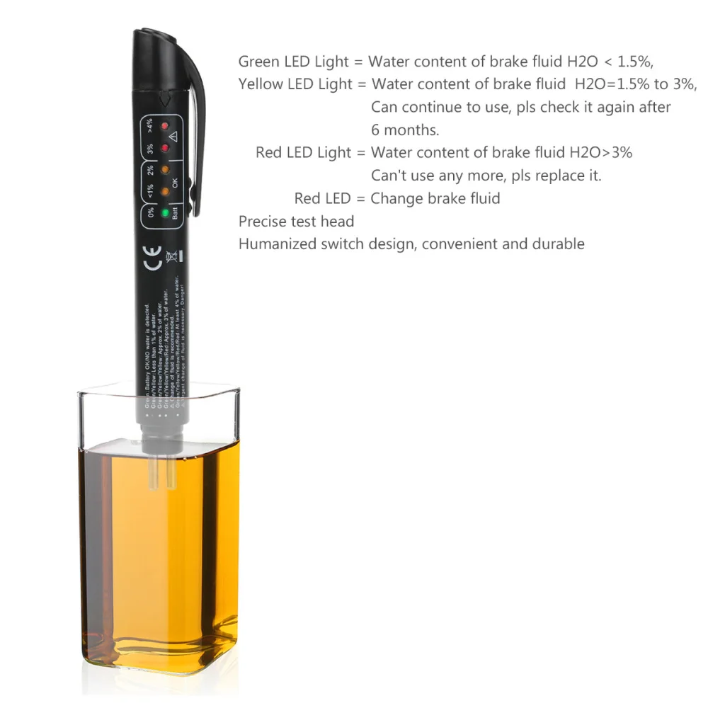 

LEORX Car Brake Fluid LED Tester Detector (Black)