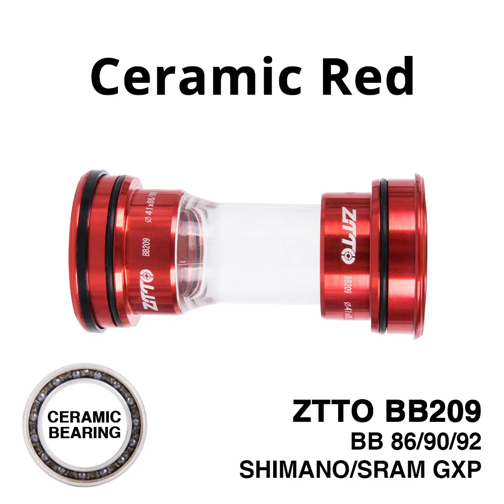 BB209 CERAMIC Red ZTTO CERAMIC Bottom Bracket BB209 BB92 BB90 BB86 Press Fit for Road Mountain bike Shimano 24mm Crankset SRAM GXP 22mm chainset - Цвет: BB209 CERAMIC Red
