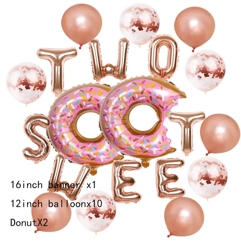Шары из фольги в виде двух надписей Пончик для вечерние ринки честь Дня рождения