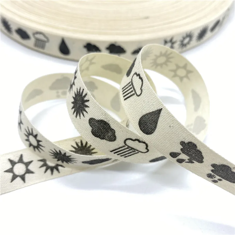 5 Yards 15mm Black and White Pattern Cotton Ribbon for Wedding, Christmas Decoration, DIY Sewing, Fabric Crafts image 6
