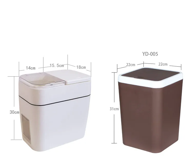 

Waterproof Toilet Trash Can With Tissue box Waste Bin Modern Multifunction Dustbin Strong Plastic Garbage Bin For WC Bathroom