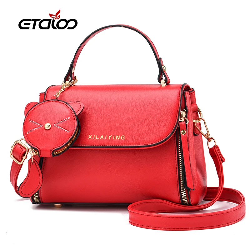 

2021 New Fashion Women PU Leather Messenger Bags Crossbody Chain Bag And Handbags With Metal Chain Small Package