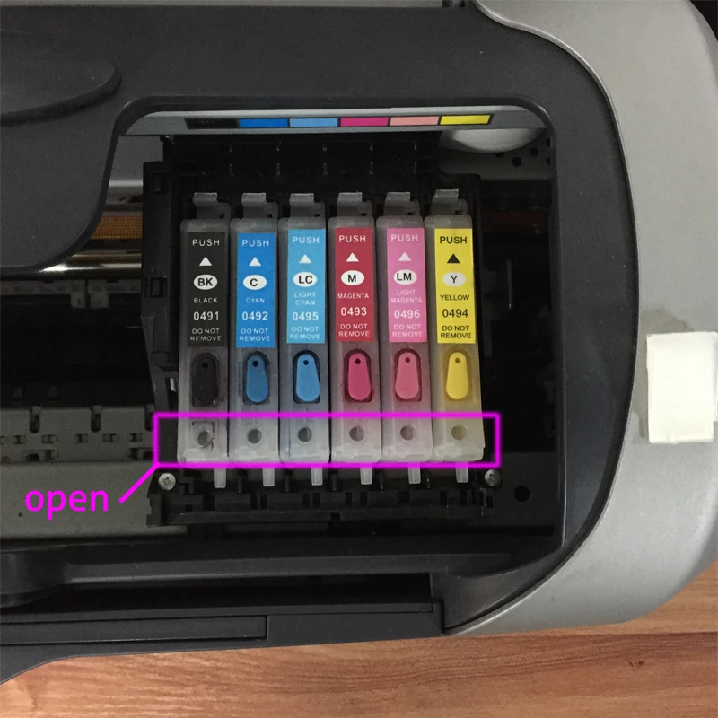 

1set Refillable Ink Cartridge T0491-T0496 For Epson Stylus Photo R210 R230 R310 R350 RX510 RX630 RX650 Printer Free Shipping