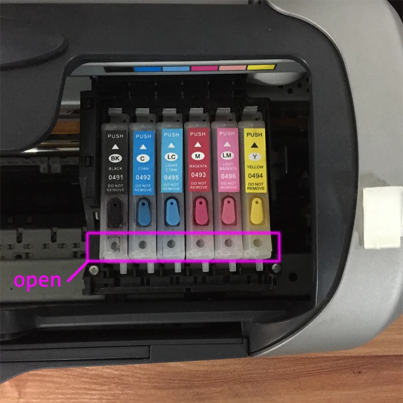 1 Набор перезаправляемый картридж T0491-T0496 для Epson Stylus Photo R210 R230 R310 R350 RX510 RX630 RX650