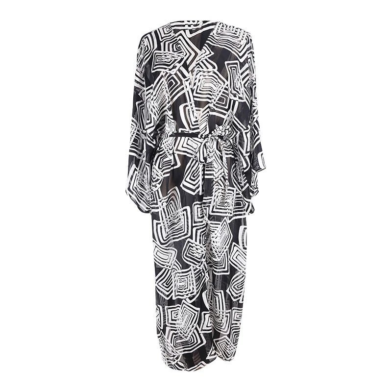 

Women Casual Dress Robe Plage Beachwear Beach Cover up Sarong Kaftan Beach V neck Long Dress Swimwear Cover ups Tunic