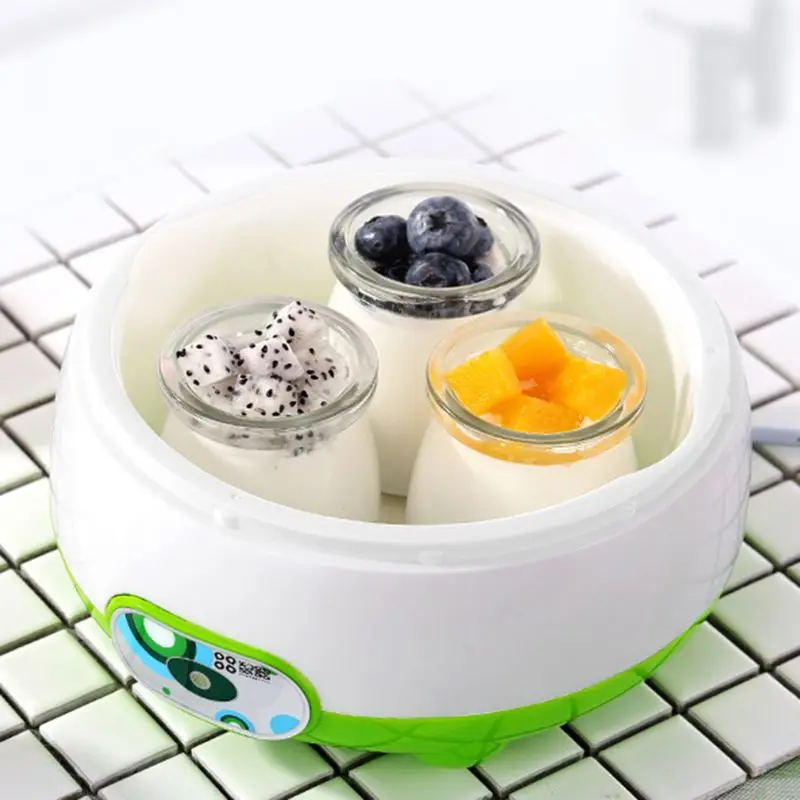 

220V 1L Automatic Electric Yogurt Maker Machine with 3 100ml Yogurt Containers Glass Jars DIY Appliance