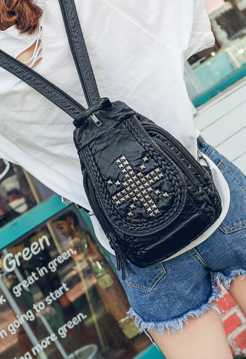 2020 Fashion Casual Backpack Korean style Women's Soft Leather backpack purse bookbag laptop backpack|Женские рюкзаки| |