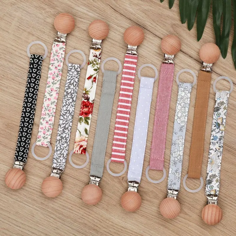 

New Baby Pacifier Clip Chain Cotton Linen Pacifier Soother Clips Nipple Holder