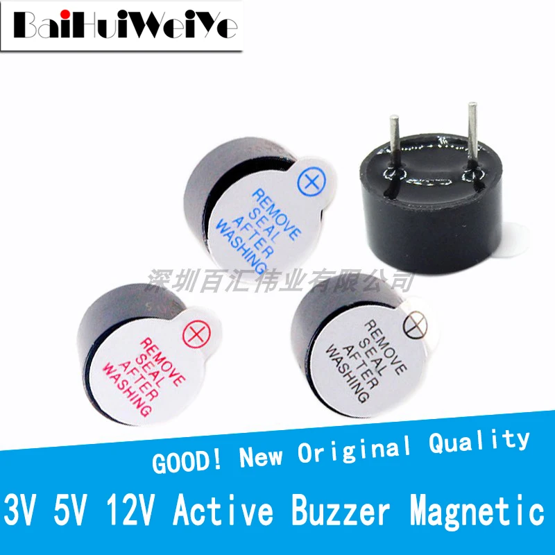 

10Pcs 3V 3.3V 5V 12V Active Buzzer Magnetic Long Continous Beep Tone Alarm Ringer 12mm MINI Active Piezo Buzzers Fit For Compute