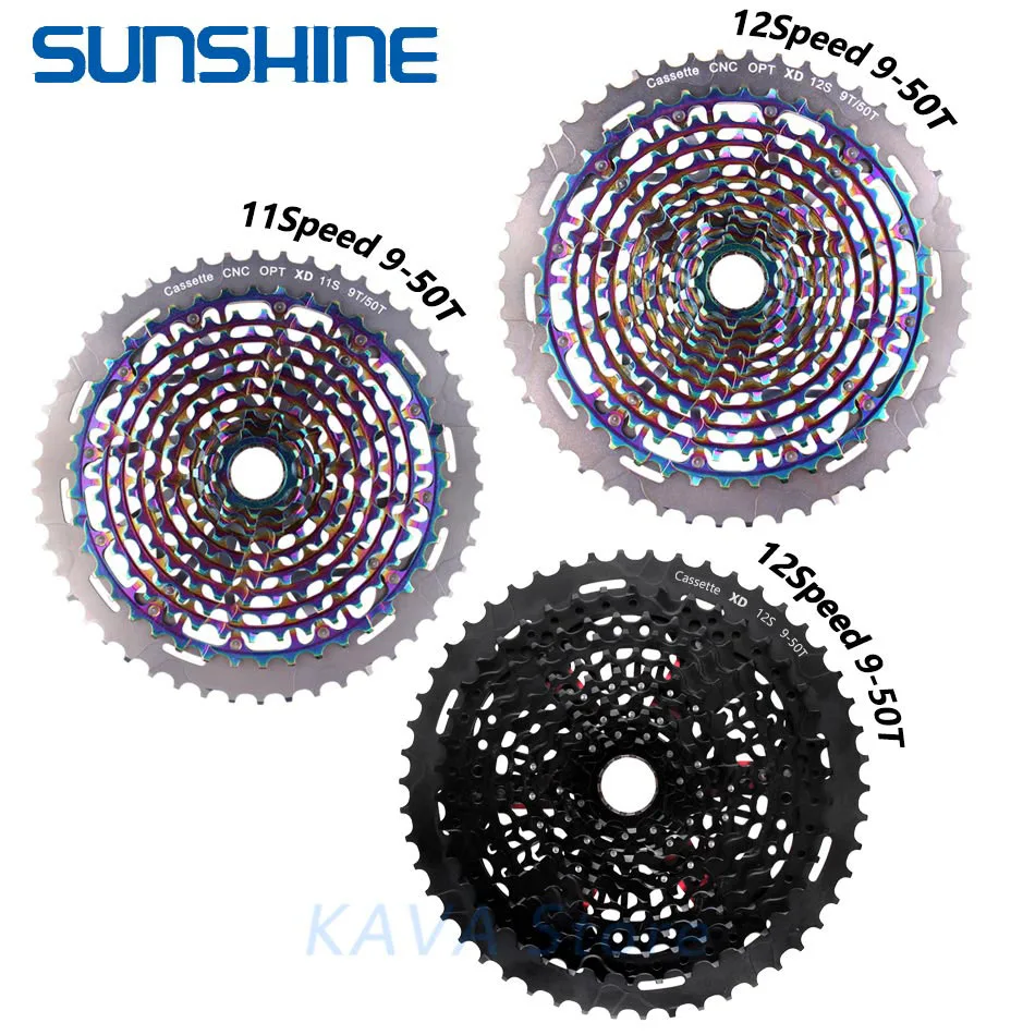 

Ультралегкая кассета Sunshine freewheel для горного велосипеда, 11s, 12 Скоростей, 9-50t xd, 375 г, ult-rainbow, рулевое колесо для sram xd k7