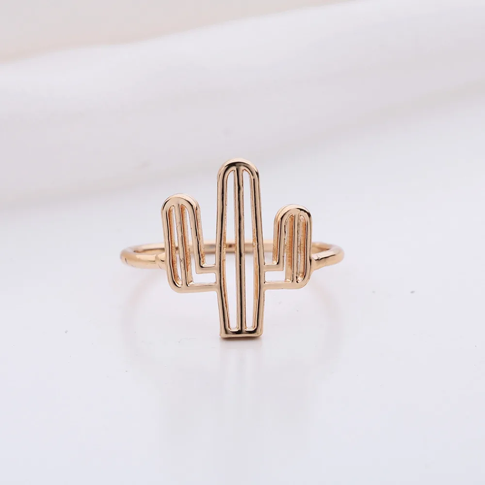 Женское Винтажное кольцо с кактусами Kinitial геометрическое Кольцо С КАКТУСОМ на